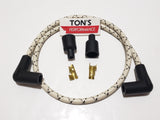 Universal 48" 7mm Copper Core Cloth Braided Spark Plug Wire kit - Motorcycle