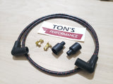 Universal 48" 8mm Suppression Core Cloth Braided Spark Plug Wire kit - Motorcycle