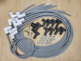 Ton's 8mm Spark Plug Wires White CERAMIC BOOT UNIVERSAL Ford/Chevy Small/Big Block