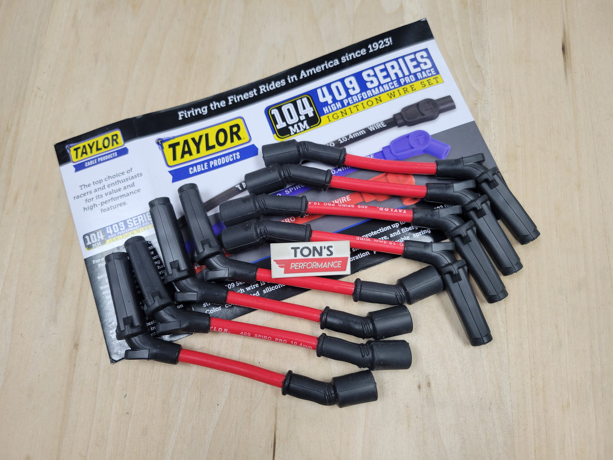 Taylor Spark Plug Wire Set 409 Pro Race 10.4mm 90 Degree Short for GM