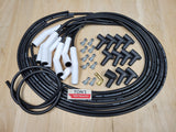 Ton's 8mm Spark Plug Wires White CERAMIC BOOT UNIVERSAL Ford/Chevy Small/Big Block