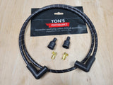 Universal 48" 8mm Suppression Core Cloth Braided Spark Plug Wire kit - Motorcycle