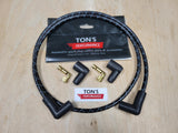 Universal 48" 8mm Suppression Core Cloth Braided Spark Plug Wire kit - Motorcycle