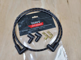 Universal 48" 8mm Suppression Core Cloth Braided Spark Plug Wire kit - Motorcycle