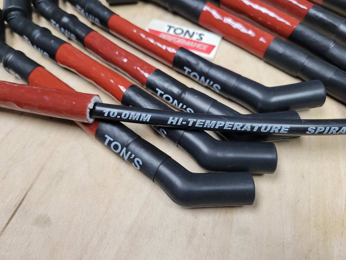 10mm SLEEVED LS Angled Spark Plug Wires CAR, TRUCK, & SUV 10" or 11" L