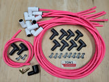 Ton's 8mm Spark Plug Wires White CERAMIC BOOT UNIVERSAL Ford/Chevy Small/Big Block
