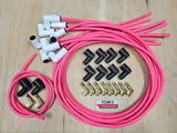 Ton's 8mm Spark Plug Wires White CERAMIC BOOT UNIVERSAL Ford/Chevy Small/Big Block