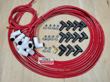 Ton's 8mm Spark Plug Wires White CERAMIC BOOT UNIVERSAL Ford/Chevy Small/Big Block