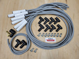 Ton's 8mm Spark Plug Wires White CERAMIC BOOT UNIVERSAL Ford/Chevy Small/Big Block