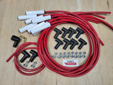 Ton's 8mm Spark Plug Wires White CERAMIC BOOT UNIVERSAL Ford/Chevy Small/Big Block