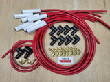 Ton's 8mm Spark Plug Wires White CERAMIC BOOT UNIVERSAL Ford/Chevy Small/Big Block