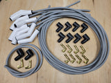 Ton's 8mm Spark Plug Wires White CERAMIC BOOT UNIVERSAL Ford/Chevy Small/Big Block