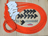 Ton's 8mm Spark Plug Wires White CERAMIC BOOT UNIVERSAL Ford/Chevy Small/Big Block