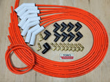 Ton's 8mm Spark Plug Wires White CERAMIC BOOT UNIVERSAL Ford/Chevy Small/Big Block