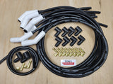 Ton's 10mm Spark Plug Wires White CERAMIC BOOT UNIVERSAL Ford/Chevy Small/Big Block