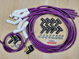 Ton's 8mm Spark Plug Wires White CERAMIC BOOT UNIVERSAL Ford/Chevy Small/Big Block