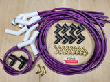 Ton's 8mm Spark Plug Wires White CERAMIC BOOT UNIVERSAL Ford/Chevy Small/Big Block