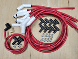 Ton's 10mm Spark Plug Wires White CERAMIC BOOT UNIVERSAL Ford/Chevy Small/Big Block