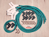 Ton's 8mm Spark Plug Wires White CERAMIC BOOT UNIVERSAL Ford/Chevy Small/Big Block