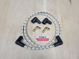Universal 48" 7mm Copper Core Cloth Braided Spark Plug Wire kit - Motorcycle