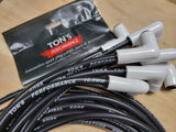 Ton's 10mm Spark Plug Wires White CERAMIC BOOT UNIVERSAL Ford/Chevy Small/Big Block