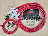 Ton's 10mm Spark Plug Wires White CERAMIC BOOT UNIVERSAL Ford/Chevy Small/Big Block