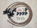 Universal 8mm Cloth Braided Spark Plug Ignition Wire Kit Aircooled VW Bug Spiral Core