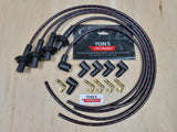 Universal 8mm Cloth Braided Spark Plug Ignition Wire Kit Aircooled VW Bug Spiral Core