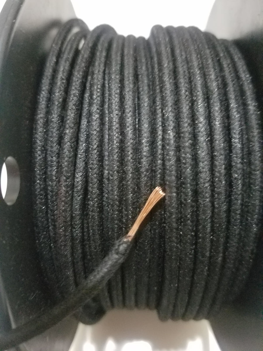 10 Feet Of Vintage Braided Cloth Covered 12 Gauge Primary Wire – Blue With White Tracer