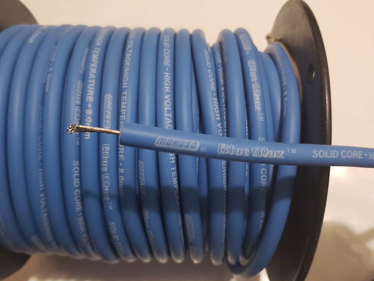 Moroso 8mm Blue Max Wire Core Silicone High Voltage Spark Plug