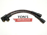 Cloth Braided Plug Wires Harley Sportster 1988 - 2003 / PAIR OF SHORT WIRES FOR RELOCATED COIL