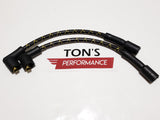 Cloth Braided Plug Wires Harley Sportster 1988 - 2003 / PAIR OF SHORT WIRES FOR RELOCATED COIL