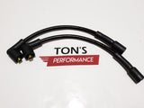 Cloth Braided Plug Wires Harley Sportster 1988 - 2003 / PAIR OF SHORT WIRES FOR RELOCATED COIL