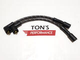 Cloth Braided Plug Wires Harley Sportster 1988 - 2003 / PAIR OF SHORT WIRES FOR RELOCATED COIL