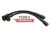 Cloth Braided Plug Wires Harley Sportster 1988 - 2003 / PAIR OF SHORT WIRES FOR RELOCATED COIL