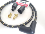 Universal 48" 8mm Suppression Core Cloth Braided Spark Plug Wire kit - Motorcycle