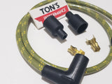 Universal 48" 8mm Suppression Core Cloth Braided Spark Plug Wire kit - Motorcycle