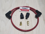 Universal 48" 7mm Copper Core Cloth Braided Spark Plug Wire kit - Motorcycle