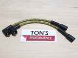 Cloth Braided Plug Wires Harley Sportster 1988 - 2003 / PAIR OF SHORT WIRES FOR RELOCATED COIL