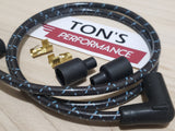 Universal 48" 8mm Suppression Core Cloth Braided Spark Plug Wire kit - Motorcycle