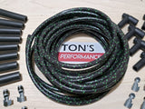 Universal DIY 8mm Suppression Core Cloth Braided Spark Plug Wire kit for V8 Points/HEI