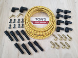 Universal DIY 7mm Copper Core Cloth Braided Spark Plug Wire kit for V8 Points/HEI