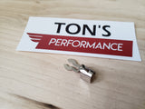 Forked spark plug terminal with spike nickel