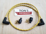 Universal 48" 8mm Suppression Core Cloth Braided Spark Plug Wire kit - Motorcycle