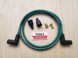 Universal 48" 7mm Copper Core Cloth Braided Spark Plug Wire kit - Motorcycle
