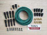 Universal DIY 7mm Copper Core Cloth Braided Spark Plug Wire kit for V8 Points/HEI