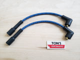 Cloth Braided Plug Wires Harley Sportster 1988 - 2003 / PAIR OF SHORT WIRES FOR RELOCATED COIL