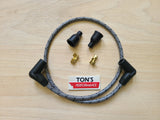 Universal 48" 7mm Copper Core Cloth Braided Spark Plug Wire kit - Motorcycle