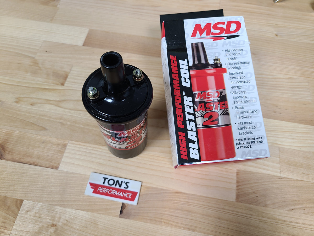 MSD 82023 Ignition Coil Blaster 2 Canister Round Oil Filled Black