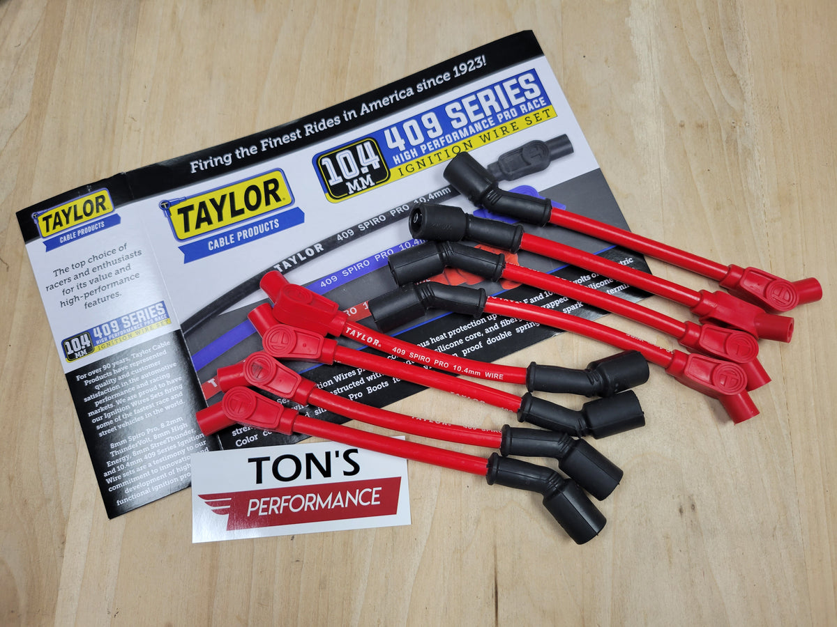 Taylor Spiro Pro 8mm Red Spark Plug Wire Set – 135° Universal Motorcycle Kit (10253)